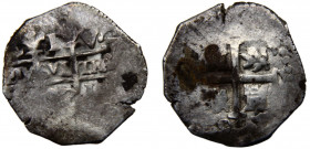 Peru Spanish colony Carlos II 1 Real 1692 L V Lima mint Colonial Cob coinage Silver 3.54g KM# 20