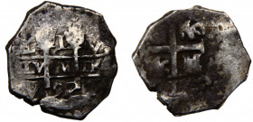 Peru Spanish colony Carlos II 1 Real 1692 L V Lima mint Colonial Cob coinage Silver 3.34g KM# 20