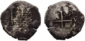 Peru Spanish colony Carlos II 2 Reales 1693 L V Lima mint Colonial Cob coinage Silver 6.81g KM# 21