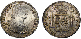Peru Spanish colony Carlos IV 8 Reales 1805 LIMAE JP Lima mint Silver 27.12g KM# 97