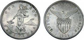 Philippines Insular Government 1 Peso 1903 S San Francisco mint U.S. Administration Silver 26.99g KM# 168