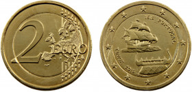 Portugal Republic 2 Euro 2015 INCM Lisbon mint Mint Error metal, 500th Anniversary of the First Contact with Timor Bimetallic 8.59g KM# 849