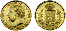 Portugal Kingdom Luiz I 5000 Réis 1863 (Mintage 37632) Gold 0.9166 8.85g KM# 508