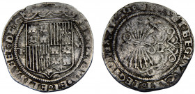 Spain Kingdom Kingdom of Castile and Aragon Fernando and Isabel 1 Real ND (1474-1504) T + Toledo mint Catholic Kings Silver 3.21g Cal# 408