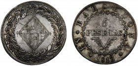 Spain Kingdom Principality of Catalonia Joseph Napoleon 5 Pesetas 1812 Barcelona mint Silver 26.83g KM# 69