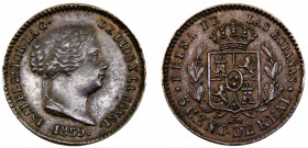 Spain Kingdom Isabel II 5 Centimos de Real 1859 Segovia mint Bronze 1.92g KM# 602
