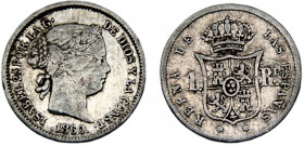 Spain Kingdom Isabel II 1 Real 1860 Madrid mint Silver 1.28g KM#606.2