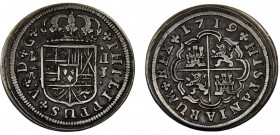 Spain Kingdom philip V 2 Reales 1719 M J Madrid mint Silver 4.98g KM# 296