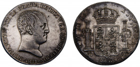 Spain Kingdom Fernando VII 20 Reales 1821 M SR Madrid mint Type "Cabezón", Very Rare Silver 27.02g KM# 561