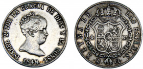 Spain Kingdom Isabel II 4 Reales 1848 M CL Madrid mint Silver 5.09g KM#519.2