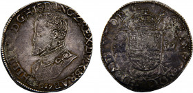 Spanish Netherlands Spainsh rule Duchy of Brabant Philip II 1 Philipsdaalder 1557 Antwerp mint Silver 34.07g Vanhoudt# 253-AN/MA
