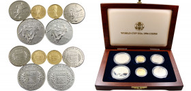 United States Federal republic 5 Dollars/ 1 Dollar/ Half Dollar 1994 Set 6 World Cup Tournament Gold/Silver/Nickel