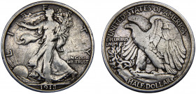 United States Federal republic ½ Dollar 1918 S San Francisco mint "Walking Liberty Half Dollar" Silver 12.28g KM# 142