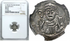 Medieval coins
POLSKA / POLAND / POLEN / SCHLESIEN

Władysław II Wygnaniec (1138-1146). Denar NGC MS64 - EXCELLENT 

Aw.: Książę z mieczemRw.: Po...