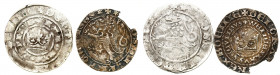 Medieval coins
POLSKA / POLAND / POLEN / SCHLESIEN

Polska / Czechy. Wacław II, Karol IV Luksemburski. Grosz / Groschen praski, set 2 coins 

Aw....