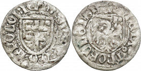 Medieval coins
POLSKA / POLAND / POLEN / SCHLESIEN

Kazimierz IV Jagiellończyk. Szeląg, bez daty Torun / Thorunensis 

Aw.: Tarcza z krzyżem lota...