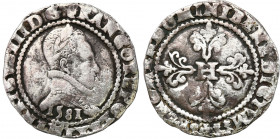 Henryk III of France
POLSKA/ POLAND/ POLEN / POLOGNE / POLSKO

Henryk Walezy. Frank 1581 I, Limoges 

Odmiana z datą wybitą pod popiersiem.Ciemna...