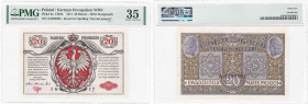 Polish banknotes 1794-1948
POLSKA / POLAND / POLEN / POLOGNE / POLSKO

20 marek (mark) polskich 1916 seria A, jenerał, PMG 35 - RARE 

Rzadki ban...