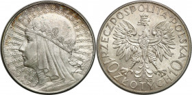 Poland II Republic
POLSKA / POLAND / POLEN / POLOGNE / POLSKO

II RP. 10 zlotych 1932 głowa kobiety (ze znakiem), Warszawa – BEAUTIFUL 

Pięknie ...