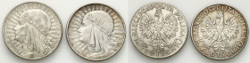 Poland II Republic
POLSKA / POLAND / POLEN / POLOGNE / POLSKO

II RP. 10 zlotych 1932 głowa kobiety bez znaku i ze znakiem, set 2 coins 

Dwa war...