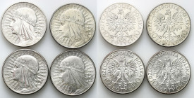 Poland II Republic
POLSKA / POLAND / POLEN / POLOGNE / POLSKO

II RP. 10 zlotych 1932, 1933 głowa kobiety, set 4 coins 

Monety w różnym stanie z...