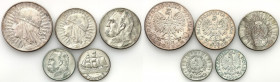 Poland II Republic
POLSKA / POLAND / POLEN / POLOGNE / POLSKO

II RP. 2 - 10 zlotych 1933 - 1936, set 5 coins 

Polskie monety srebrne z okresu m...
