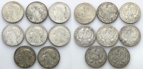 Poland II Republic
POLSKA / POLAND / POLEN / POLOGNE / POLSKO

II RP. 10 zlotych 1932-1933 głowa kobiety, set 8 coins 

Zestaw zawiera 8 sztuk mo...
