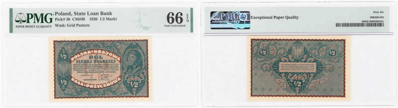 Polish banknotes 1794-1948
POLSKA / POLAND / POLEN / POLOGNE / POLSKO

1/2 ma...