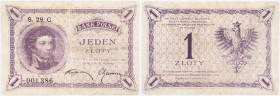 Polish banknotes 1794-1948
POLSKA / POLAND / POLEN / POLOGNE / POLSKO

1 zloty 1919 seria 29 C - RARE 

Rzadki i poszukiwany banknot.Obiegowy egz...