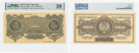 Polish banknotes 1794-1948
POLSKA / POLAND / POLEN / POLOGNE / POLSKO

10.000 marek (mark) polskich 1922, seria H, PMG 58 

Egzemplarz w gradingu...