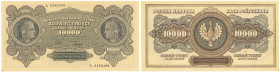 Polish banknotes 1794-1948
POLSKA / POLAND / POLEN / POLOGNE / POLSKO

10.000 marek (mark) polskich 1922 seria L 

Złamanie w pionie. Papier szty...