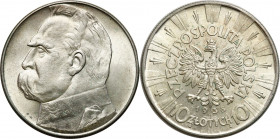 Poland II Republic
POLSKA / POLAND / POLEN / POLOGNE / POLSKO

II RP 10 zlotych 1938 Piłsudski - RARE DATE - BEAUTIFUL 

Pięknie zachowana moneta...