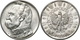 Poland II Republic
POLSKA / POLAND / POLEN / POLOGNE / POLSKO

II RP. 10 zlotych 1938 Piłsudski - RARE DATE 

Lekko czyszczone tło na rewersie, d...