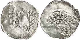Medieval coins WORLD
GERMANY / ENGLAND / CZECH / GERMAN

Netherlands, Huy. Otto III? (983-1002). Denarius 

Aw.: Popiersie w lewoRw.: Napis HOIVM...