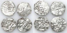 Medieval coins WORLD
GERMANY / ENGLAND / CZECH / GERMAN

Germany, Franconia - Mainz. Denarius, set of 4 coins 

Aw.: Kapliczka z krzyżem wewnątrz...