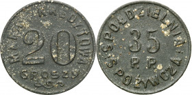 Coins of military cooperatives
POLSKA / POLAND / POLEN / POLSKO

Brześć - 20 groszy Spółdzielni 35 Pułku Piechoty - RARITY R8 

Bardzo rzadka mon...