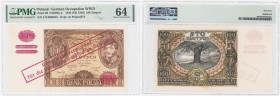 Polish banknotes 1794-1948
POLSKA / POLAND / POLEN / POLOGNE / POLSKO

100 zlotych 1934 seria CO, PMG 64 - RARE 

Przedruk na banknocie z datą 19...