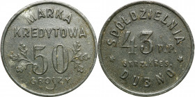 Coins of military cooperatives
POLSKA / POLAND / POLEN / POLSKO

Dubno - 50 groszy Spółdzielnia 43 Pułku Piechoty Strzelców Kresowych 

Bardzo rz...