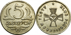 Coins of military cooperatives
POLSKA / POLAND / POLEN / POLSKO

Gdynia - 5 złotych Klubu Podoficerów Floty - RARITY R8 

Bardzo rzadka moneta wo...