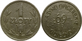 Coins of military cooperatives
POLSKA / POLAND / POLEN / POLSKO

Gniezno - 1 złoty Kasyna Oficerskiego 69 Pułku Piechoty 

Bardzo rzadka moneta w...