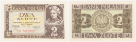 Polish banknotes 1794-1948
POLSKA / POLAND / POLEN / POLOGNE / POLSKO

2 zlote 1936, seria CN 

Pięknie zachowany. Lucow 679 (R0); Miłczak 75a
...