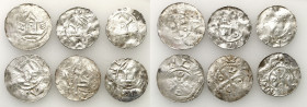 Medieval coins WORLD
GERMANY / ENGLAND / CZECH / GERMAN

Germany, Saxony. OAP denarii and their mimics, set of 6 coins 

Aw: Krzyż z literami w k...