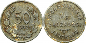 Coins of military cooperatives
POLSKA / POLAND / POLEN / POLSKO

Jarosław - 50 groszy Spółdzielni 2 Pułku Łączności 

Oznaki korozji. Jakubowski ...