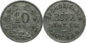 Coins of military cooperatives
POLSKA / POLAND / POLEN / POLSKO

Jarosław - 10 groszy Spółdzielni Jarosław 39 Pułku Piechoty Strzelców Lwowskich 
...