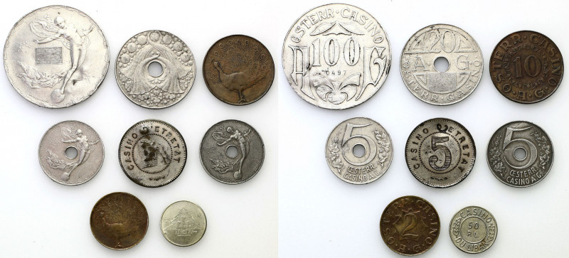 Austria
Austria. Casino AG WIEN chips 2 - 100 schilling (1934), set of 8 

Że...