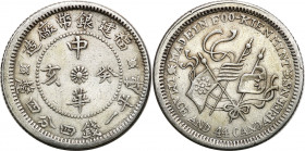 China
China. Fukien. 1 Mace 4.4 Candareens (20 cent), ND (1923) 

Zielonkawa patyna. L&M 304k; Y-381.2

Details: 5,00 g Ag 
Condition: 2/3 (EF/V...