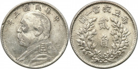 China
China, Republic. 20 Cents Year 3 (1914) 

Resztki połysku.KM Y327; L&M 65

Details: 5,32 g Ag 
Condition: 3 (VF)