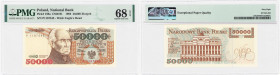 Banknotes of the Polish People Republic
POLSKA / POLAND / POLEN / POLOGNE / POLSKO

50.000 zlotych 1993 seria P, PMG 68 EPQ 

Bardzo wysoka ocena...