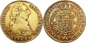 Spain
Spain. Carlos III (1759-1788). 2 Escudos 1788 M, Madrid 

Poprawny egzemplarz.Friedberg 286

Details: 6,68 g Au 
Condition: 2-/3+ (EF-/VF+...