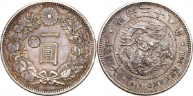 Japan
Japan, Mutsuhito (Meiji). Yen, Year 28 (1895) - COUNTER GIN 

Na rewersie tzw. znacznik „Gin”.Wiekowa patyna.KM-Y-28a.5

Details: 26,99 g A...